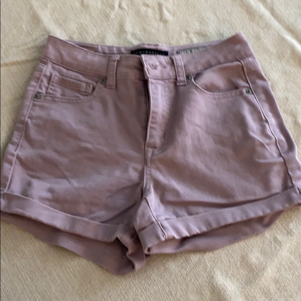Purple high waisted shorts